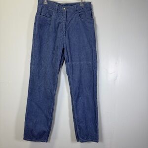 Vintage Woolrich Women's Blue Straight Leg Corduroy Sz 12 Pants